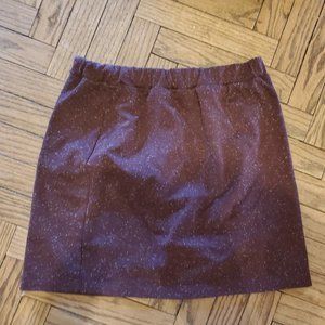 BRIDGE & BURN maroon tweed skirt
